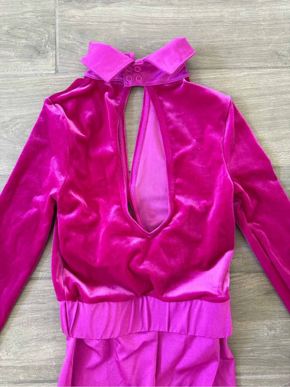 Weissman Elite velvet and lustre spandex unitard Girls Size MC (10/12)